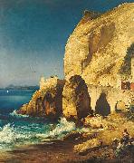 Albert Hertel, Piece on the shores of Capri with people